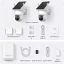 SOIADV 4MP Wireless Security Camera System, 2-Pack Solar Outdoor Cameras with Base Station, 2.4G/5G WiFi Free Local Storage, 360° View,Color Night Vision, Pre-Record,Waterproof