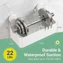 LUXEAR Shower Caddy Suction Cup Shower Basket 2 Pack, NO-Drilling Removable Plastic Shower Shelf Organizer for Bathroom Storage & Kitchen Max Hold 22lbs,Waterproof,One Second Installation Shower Rack