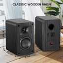 Saiyin Passive Bookshelf Speakers,4Ω, Needs Amplifier to Operate for Desktop Stereo or Home Theater Surround Sound,Wall Mountable,Include 20 Gauge Speaker Wire Cable(OFC)