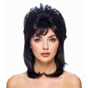 Mullet Wig for Women Black 80s Costumes Fancy Party Accessory Cosplay hair wig (Black)