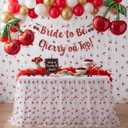 4 Pcs Cherry Table Runners 29 x 70 Inch Glitter Cherry Tulle Lace Table Runner for Birthday Party Baby Shower Wedding Summer Home Kitchen Decor
