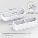 Wall Mounted Shoes Rack 4Pack with Sticky Hanging Strips, Plastic Shoes Holder Storage Organizer,Door Shoe Hangers (SM03-White-4)