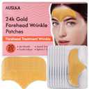 AUSLKA 24K Gold Hydrogel Patches (20 PCS) - Forehead Wrinkle Patches,Collagen Anti Wrinkle Boosting Elasticity