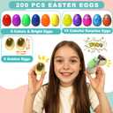 200 Pcs Prefilled Easter Eggs with Toys Inside,Easter Basket Stuffers,Surprise Easter Egg Fillers,Easter Toys Bulk,Easter Egg Hunt,Prizes Classroom Events,Easter Gifts,Eggs Fillers,Easte Party Favors