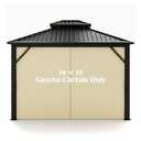 Gazebo Universal Replacement Privacy Curtain – Hugline 10' x 10' Gazebo Side Wall Outdoor Privacy Panel with Zipper (Beige)