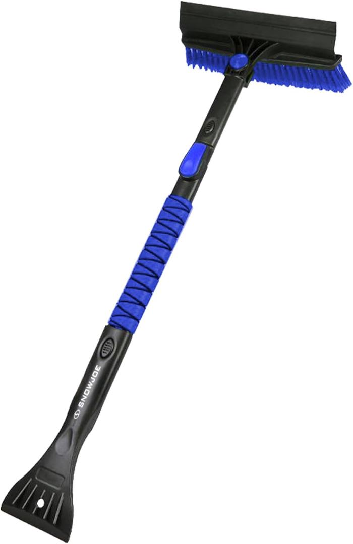 Snow Joe 45" Multi-Purpose Ice Scraper and Extendable Snow Brush for Car Windshield with Foam Grip and 360-Degree Pivoting Brush Head, SJEG-SB45S