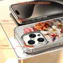 Magnetic Clear Case for iPhone 16 Plus, Floral Printing Pattern Design for Women Girls Shockproof Flower Protective Bumper Non-Yellow MagSafe Case, 6.7 (Pic 8)