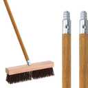 Commercial Products 54-inch Replacement Wood Broom Handle with Threaded Metal Tip and Lacquered for Floor Cleaning Sweeping in Home and Office (Pack of 2)