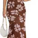 MEROKEETY Women's Summer Strapless Floral Maxi Dress 2026 Bodycon Mesh Wedding Guest Cocktail Party Tube Dresses (XL)