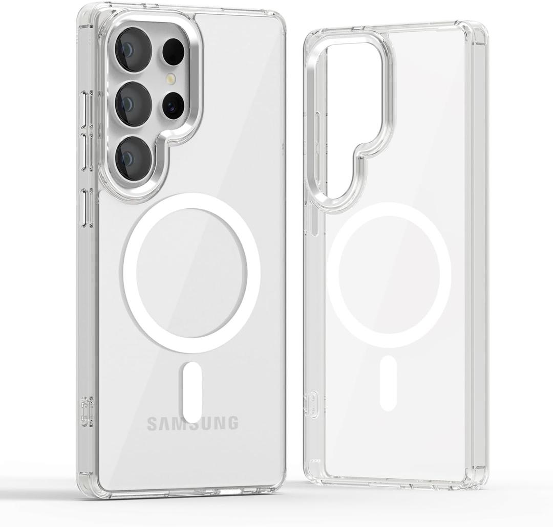 for Samsung Galaxy s25 Ultra Case Hard [Compatible with Magsafe Wireless Charging] Yellowing Resistant Magnetic Cover Clear para S 25 Ultra 6.9 '' 5G 2025 Rugged Best Phone Cases Clear