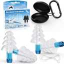 Ear Plugs for Airplane Pressure Relief, 2 Pairs Adults Soft Silicone Reusable Airplane Earplugs 26dB, with Silicone Connector Cord, Travel Essentials for Flying, Ear Protection Earplugs for Plane