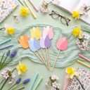 Eaasty 24 Sets Tulip Gift Card Sleeves DIY Gift Card Bouquet Kit Colorful Flower Cards Holder with Sticks for Spring Teacher Appreciation Week Mother's Day Thank You Presents