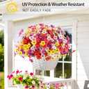 MACTING 36 Bundles Artificial Flowers for Outdoors UV Resistant Fake Flowers Faux Plastic Plants No Fade for Planters Window Patio Porch Home Garden Outside Summer Decorations(Mix Color-1)