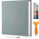 Large Photo Album Self Adhesive Scrapbook Album for 46 810 Pictures DIY Magnetic Linen Cover Album 60 Pages for Family Wedding Gifts with Metal Pen and Plastic Board