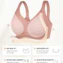 SHAPELLX Wireless Bras for Women Full Coverage Supportive Back Smoothing Comfortable No Underwire Lifting Shaping Bra (Pink, XXL)