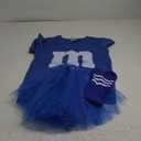 Letter M Halloween Costume Set T-Shirt Tutu Tube Socks Team Group Costumes for Women Halloween Cosplay Events (Blue, Small)