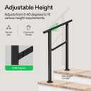 VIVOSUN Outdoor Handrail, 2 Step Stair Handrail, 26" 36" Fits 1 to 2 Steps, Wrought Mattle Iron Handrail for Concrete Steps, Porch Steps, One-Step Assembly, Black