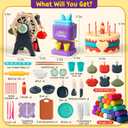 4 in 1 Playdough Sets for Kids Ages 4-8, 24 Colors Dough Accessories with Ice Cream/ Noodles/ Cake Makers, Kitchen Pretend Play Tools Kit, Birthday Gifts Toys for Toddlers Boys Girls 3 4 5 6 7 8