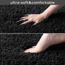 Ashler Bathroom Rugs Set of 2, Black Bath Rugs 2 Piece, Water Absorbing Bath Mat, Soft Microfiber Rectangle Bathroom Carpet, Machine Washable - 17x24 & 20x32 Inches