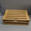 Bamboo Bread Slicer for Homemade Bread Adjustable Width Slicing Guides, Compact Loaf Cutter for Perfect Slices