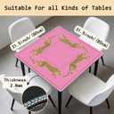 Hot Pink Leopard Mahjong Mat 31.5 x 31.5 Inch, Preppy Pink Y2K Cheetah Non-Slip Noise Reduction Mahjong Table Mat for American Mah Jong Poker Card Board Games Dominoes, 80 cm x 80 cm x 3 mm