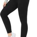 Thermal Leggings for Women Warm Winter Butt Lifting High Waisted Tummy Control Tights with Pockets (M)