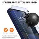QSEVNSQ Strong Magnetic for Samsung Galaxy S25 Case with Screen Protector + Lens Protector, Fit for MagSafe,Mil-Grade Drop Protection, Seamless Stand, Translucent Blue
