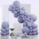 PartyWoo Dusty Blue Balloons 140pcs Different Sizes Pack of 18 12 10 5 Inch Boho Dusty Purple Muted Lavender Balloon Arch Kit for Baby Shower Anniversary Graduation Birthday Party Decorations Blue-F16