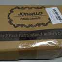 Joyhalo 2 Pack Fall Garland with Lights, Fall Leaves for Mantle, Outdoor Lighted Up Leaf Garland Autumn Decor with 6.5FT LED String Lights, Hanging Maple Leaves for Door, Thanksgiving Decor