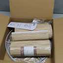GO&SO 13 IN Drum Boho Lamp Shades Set of 2 Medium, Farmhouse Lamp Shade for Table Lamps Floor Lamp- 13" x 13" x 10" Spider Vintage Lampshade Decor,Natural Straw Shade Replacement,Assembly Required (Yellow-staw woven)