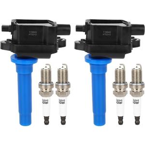 ECCPP 2 ignition coils with 4 iridium Spark Plugs,UF283,coils packs,for kia,for Sportage 1995-2002 L4 2.0L,UF283 C1146 E501C