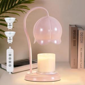 Candle Warmer Lamp Pink, Dimmable Scented Wax Melt Warmer with Timer, Lamp Candle Warmer for Womens Gifts, Housewarming Gifts for Home Bedroom Decor, Xmas Birthday Gifts for Mom
