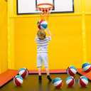 Outus 8 Pack 7 Inch Mini Rubber Basketballs Set Small Basketball with Air Pump Mini Hoop Junior Size 3 Basketballs for Beginner Arcade Games Indoor Outdoor Pool Party Favors(Red White and Blue)
