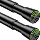 2 Pack Spring Tension Rods 26-39 InchesBlack No Drill Adjustable Spring Loaded Curtain Rod Expandable Tension Rod Small Short Tension Curtain Rod for Windows,Kitchen,Doorway,Bathroom,Cupboard Bars