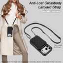 Bocasal Crossbody Wallet Case for iPhone 17 Pro, RFID Blocking PU Leather Zipper Handbag Purse Flip Cover, Kickstand Folio Case with Card Slots Holder Wrist Strap Lanyard 5G 6.3 Inch (Black)