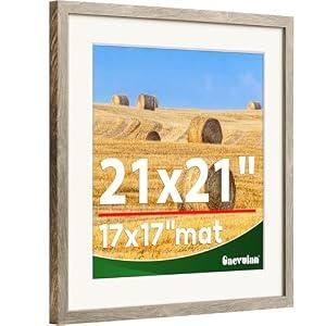 Gaevuian 21x21 Frame, Distressed Farmhouse Wood Texture Picture Frame