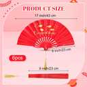 Roowest 6 Pcs Graduation Fans Foldable Handheld Fans Class of 2026 Hand Holders Graduation Photo Prop Grad Party Supplies Graduated Gift for Grad Holiday Favors (Red)