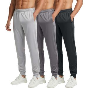 Real Essentials 3 Pack: Men's Tricot Active Athletic Jogger - Running Sweatpants Workout Gym with Pockets (Big & Tall) (X-Large)