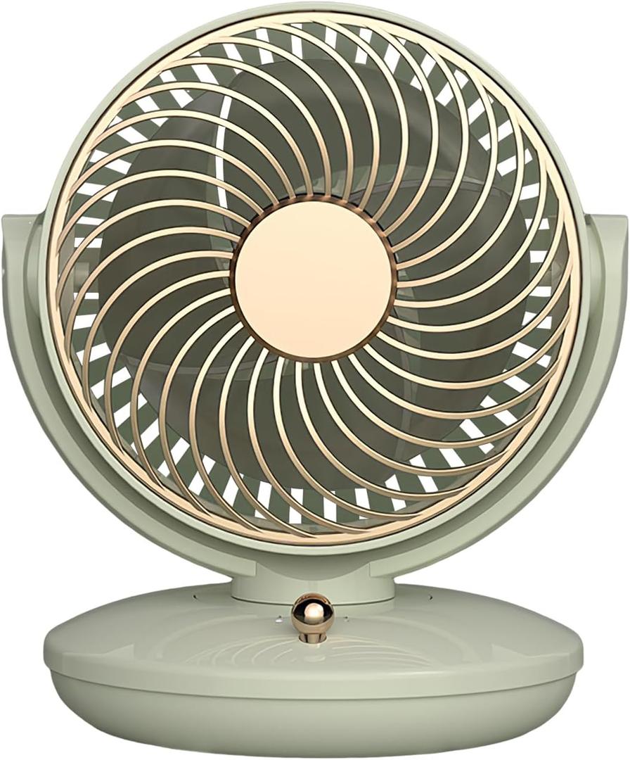 Portable Desktop Fan, Small Oscillating Fans with 3 Speeds Wind, Multi Angle Wind Direction Adjustment, Quiet USB Rechargeable Fan Suitable for Home Office Travel, Holiday Birthday Gifts (green)