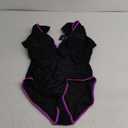Women's One Piece Ruffle Swimsuit Tummy Control Bathing Suit V Neck Shell Stitched Swim Suit Slimming Swimwear, XL