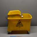 Mind Reader Mop Bucket with Wringer, 22 Qt (5.5 Gallon), Floor Cleaning, Handle, Wheels, 16.25"L x 10.75"W x 24.5"H, Yellow