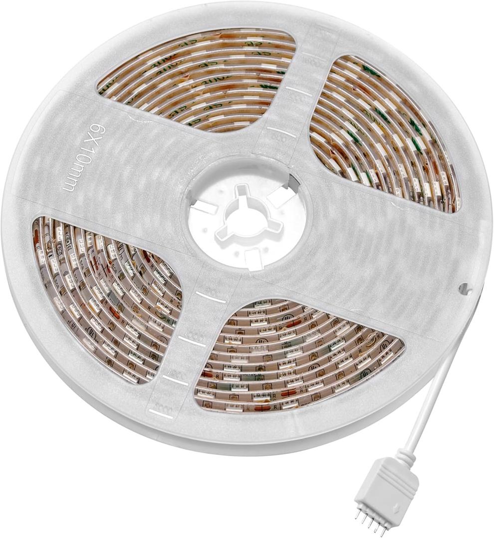 Globe Electric 50584 Wi-Fi Smart LED Strip Light, 2.4Ghz WiFi, 16.4 Feet, Multicolor Changing RGB, Warm White 3000 Kelvin Bendable, Cuttable, Works with Alexa Only, Home Automation, Smart Home