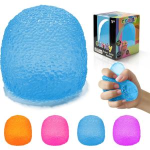 Stress Balls-Gumdrop Squishy Stress for Kids and Adults, Super Solid Squeeze Ball, Sensory for Stress Relief, Birthday, Easter Basket Stuffers and Party Favors (Blue)