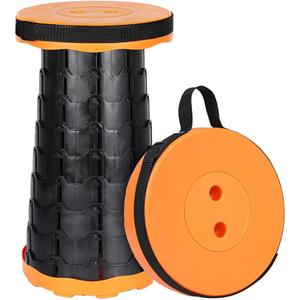 Collapsible Telescoping Portable Stool for Adults, Camping Stools, Upgraded Collapsible Folding Seats with Load Capacity 550lbs (Blue) (Black) (Orange)