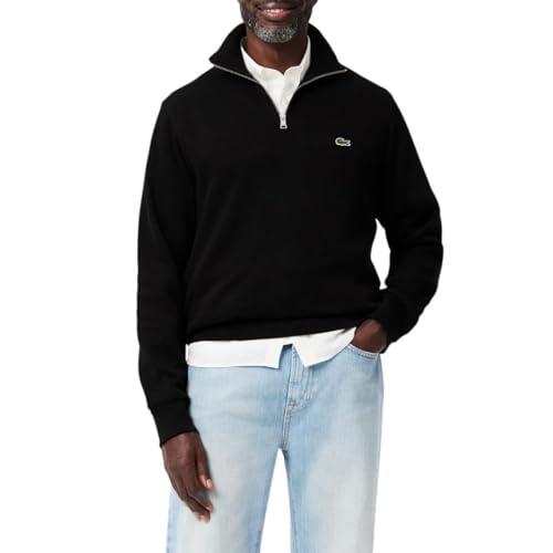 Lacoste Men's Zip-Up High Neck Interlock Sweatshirt, Black, XX-Large