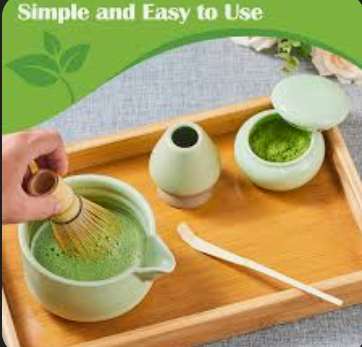 KUNNV Japanese Matcha Set Bowl with Spout Whisk, Sifter, Holder, Spoon KUNNV Japanese Matcha Set Bowl with Spout Whisk, Sifter, Holder, Spoon