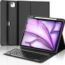 D DINGRICH Keyboard Case for iPad Air 13 inch (M2) 2024, Smart Folio Cover with Pencil Holder, Rechargeable, Magnetic Wireless Keyboard for iPad Air 13, Only Compatible with Model A2898/A2899/A2900