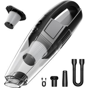 BSRCO Handheld Vacuum Cordless, 8000Pa Strong Suction Car Vacuum Portable Cordless, 1.4Lbs Lightweight Hand Vacuum Rechargeable with LED Light, 30-mins Runtime for Pet Hair, Home, Car