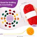 WILLBOND 200 Rolls 25g Assorted Colors Acrylic Yarn Skeins Bulk 8749 Yards Multicolor Crochet Craft Yarn Skeins Acrylic Crochet for Crocheting Knitting Project Adult Kid Beginners(Christmas Colors)