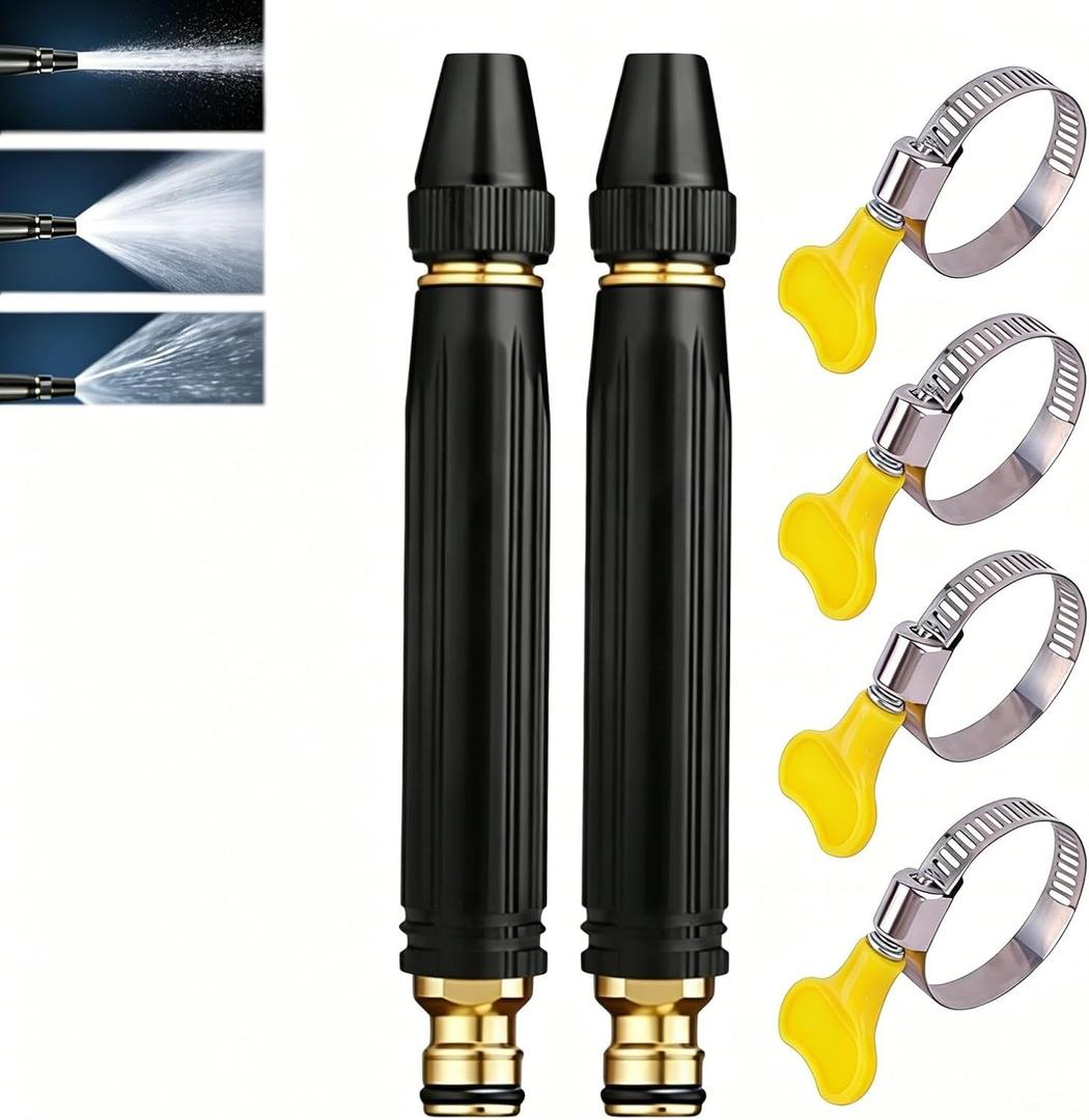 Home High Pressure Car Wash Water Gun with Booster Nozzle, Adjustable Spray Patterns, for Watering Plants and Vegetables, and Car Washing (2PC)